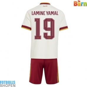 Billiga Spanien Lamine Yamal #19 Bortatröja Barn VM 2026 Kortärmad (+ Korta byxor)